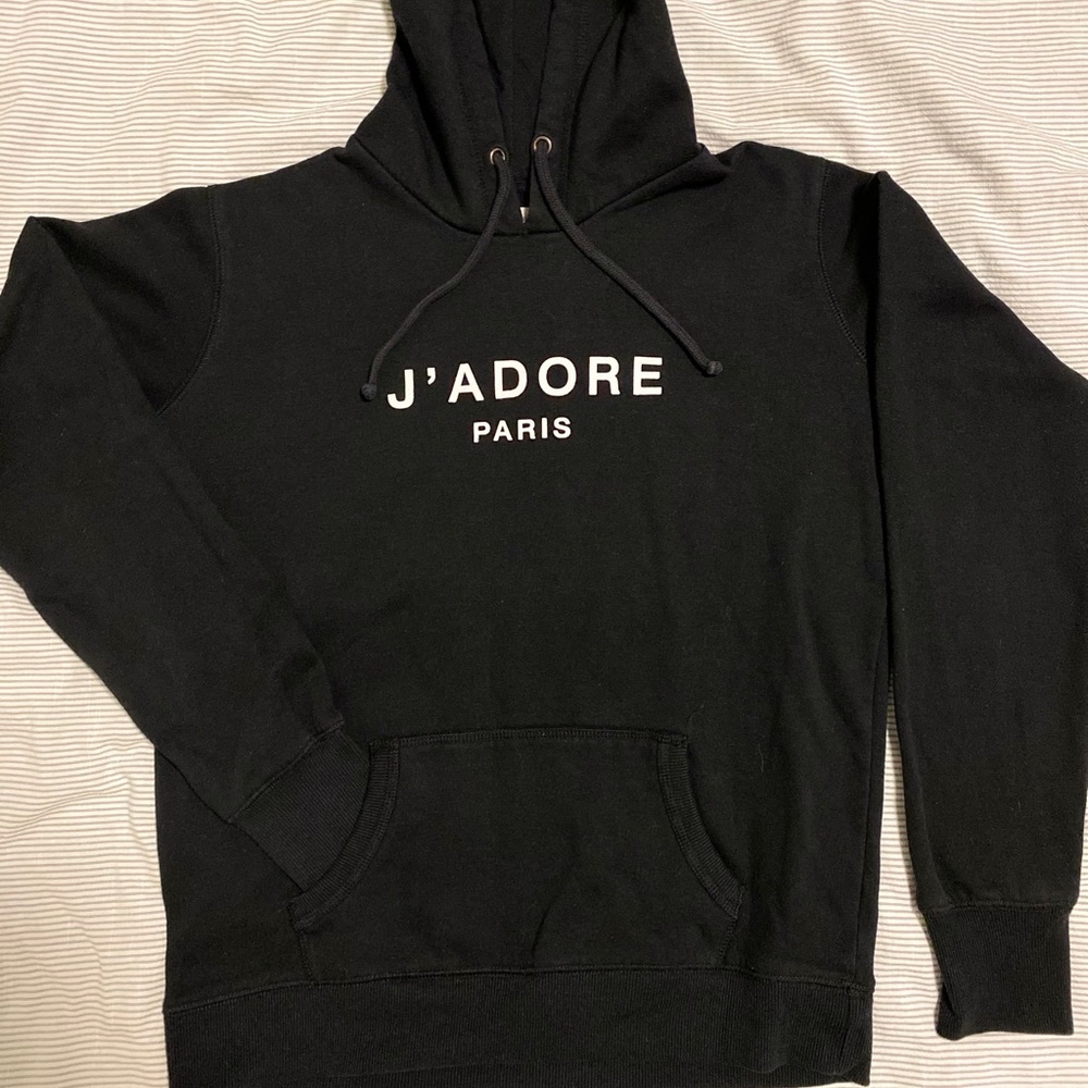 Cotton On Black J’ ADORE Paris Hoodie Size M